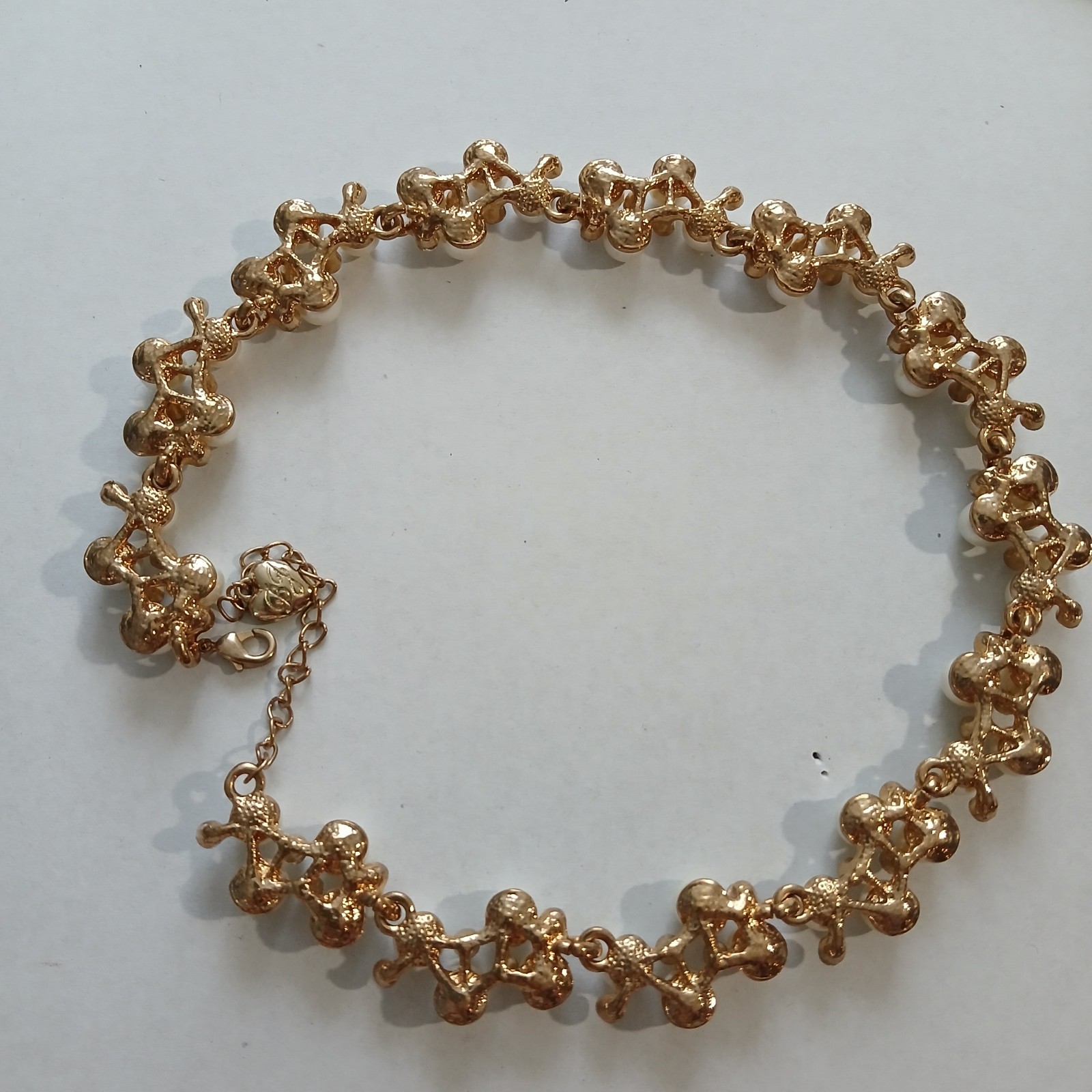 Betsey Johnson Faux Pearl and Rhinestone Cluster Collar Necklace Coquette…