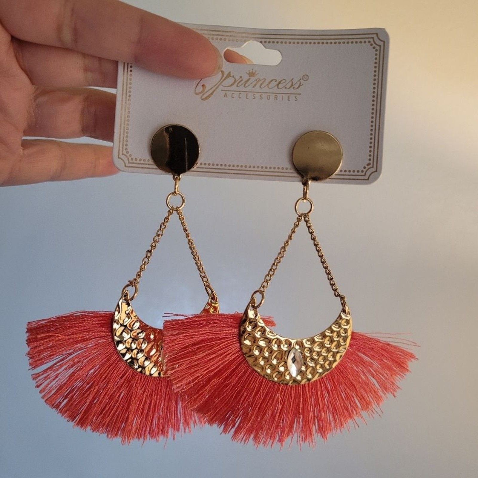 Gold and Pink Earrings