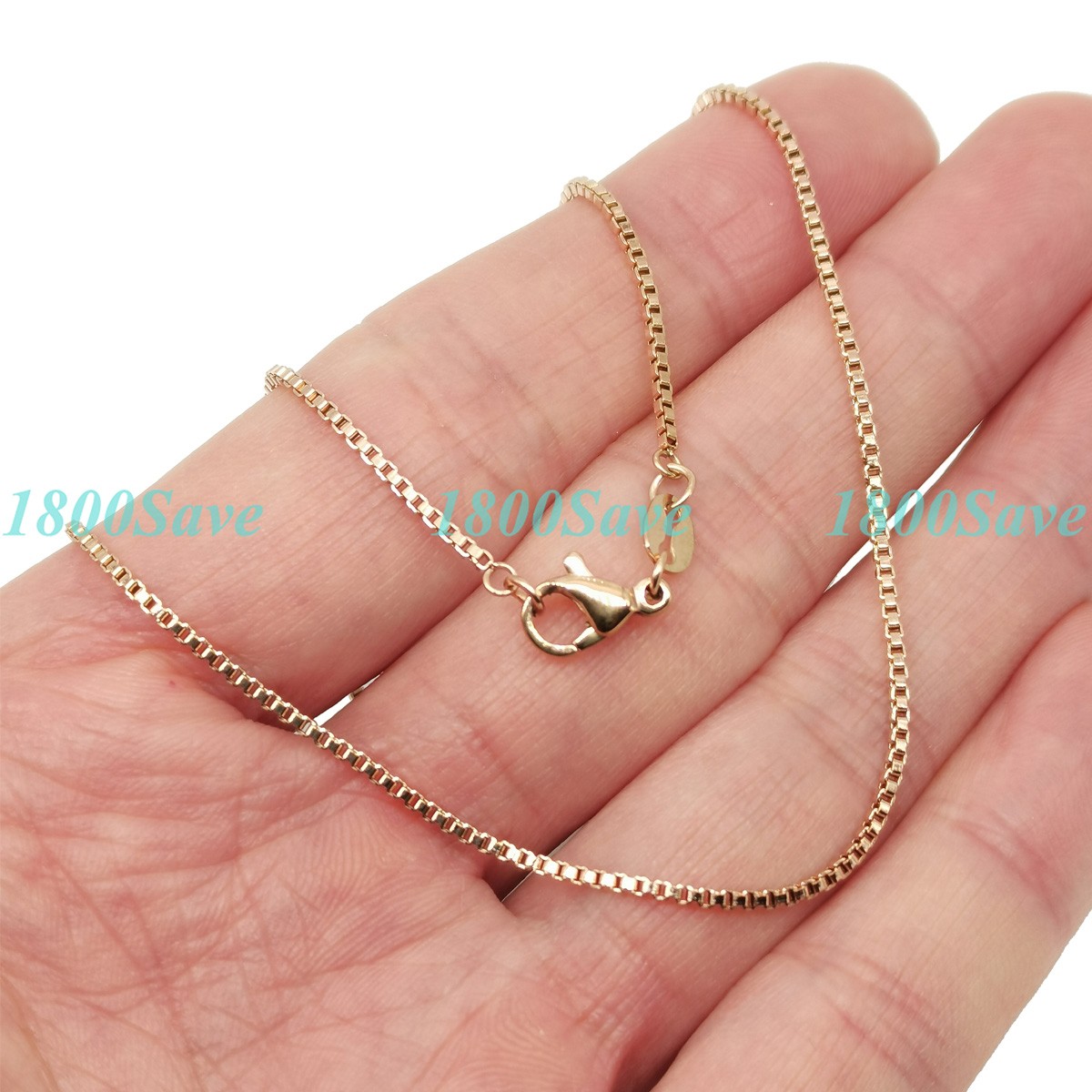 18K Rose Gold Filled Thin Italian Box Chain Necklace 16″/18″/20″/22″/24inch A125
