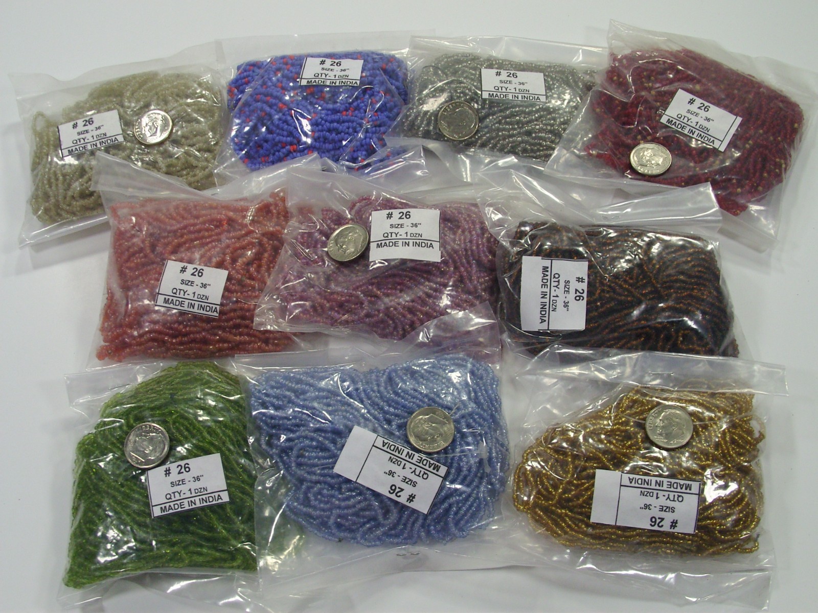 100 Strands 36″ Glass Seed Bead Necklaces Wholesale Bulk Lot Clearance (NP-43E)