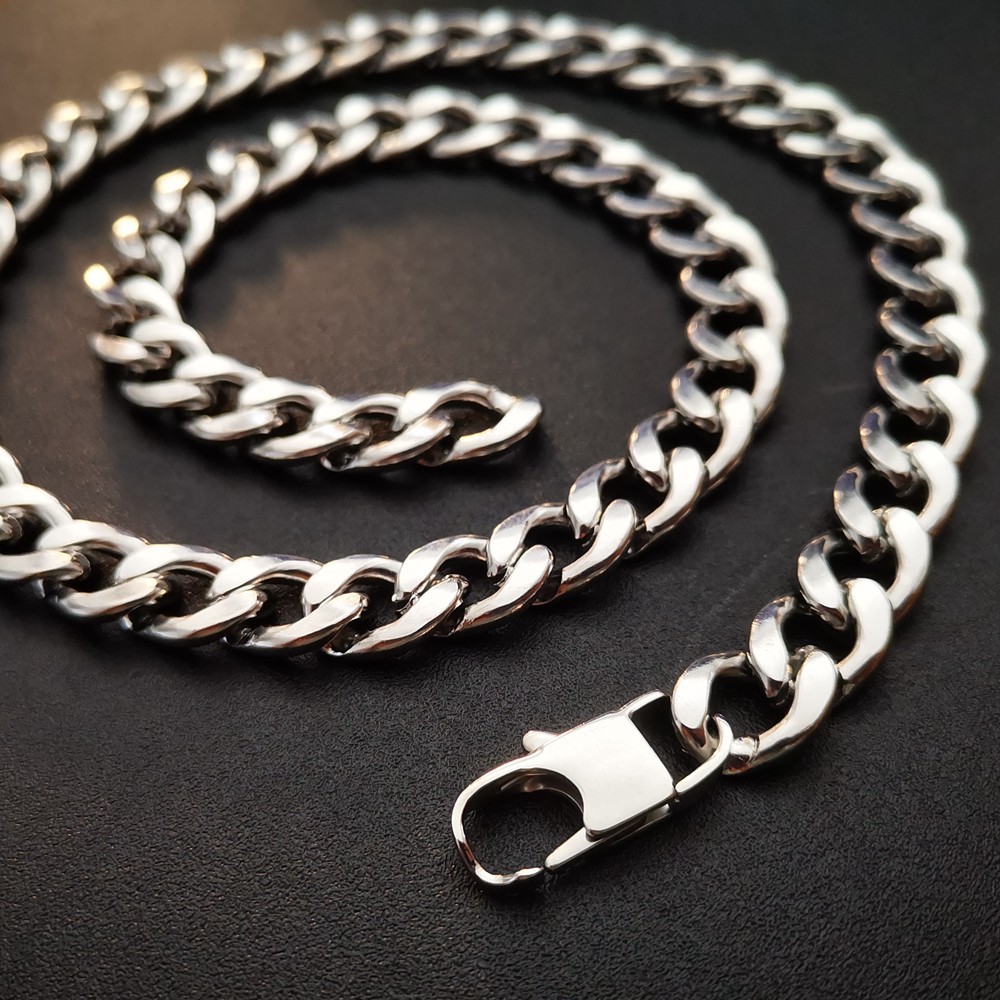 Large punk style hip-hop style stainless steel bracelet / necklace 7-30in W:12mm