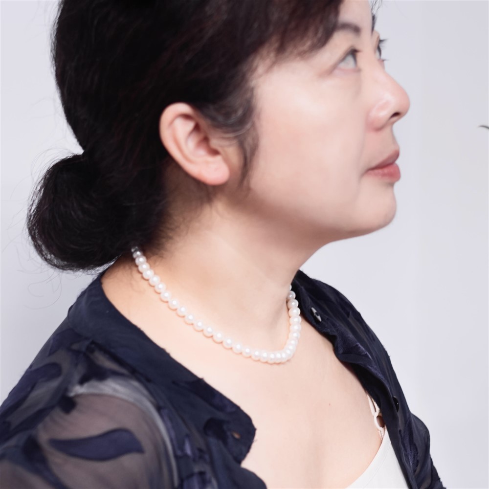 16″ Inch Choker Cultured Freshwater 6-6.5mm White Pearl Strand Necklace Genuine