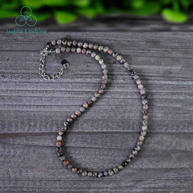 Natural Yooperlite Beaded Necklace 4mm UV Reactive Glow Healing Gift for Women