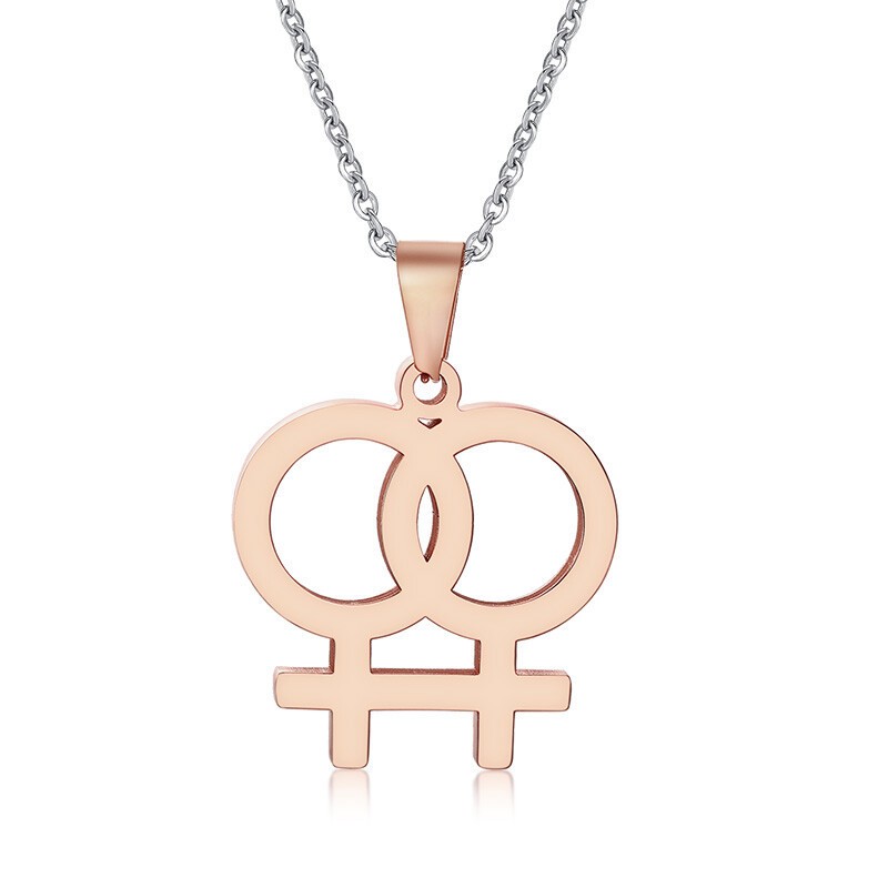 Gay & Lesbian Pride Symbol Pendant Women Men Necklace Couple Lover Fashion Gift