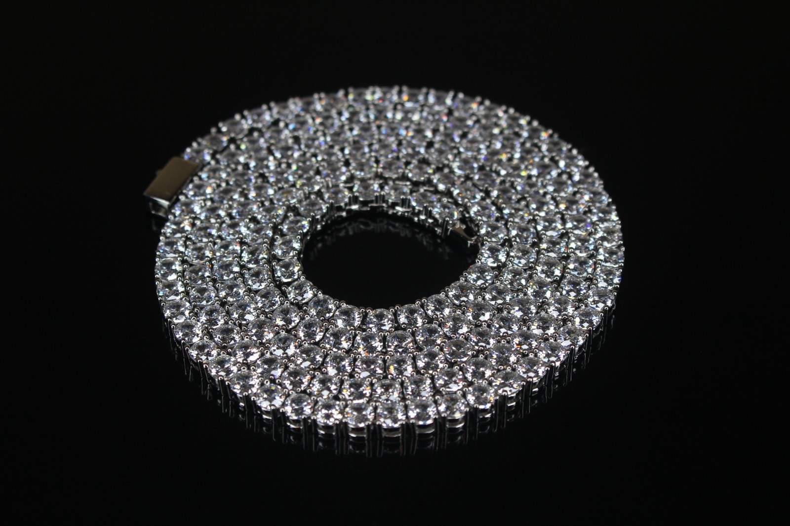 14k STAMPED 4mm Tennis Chain Necklace 70ct Lab Sim VVS1 Diamonds 54g+ HEAVY
