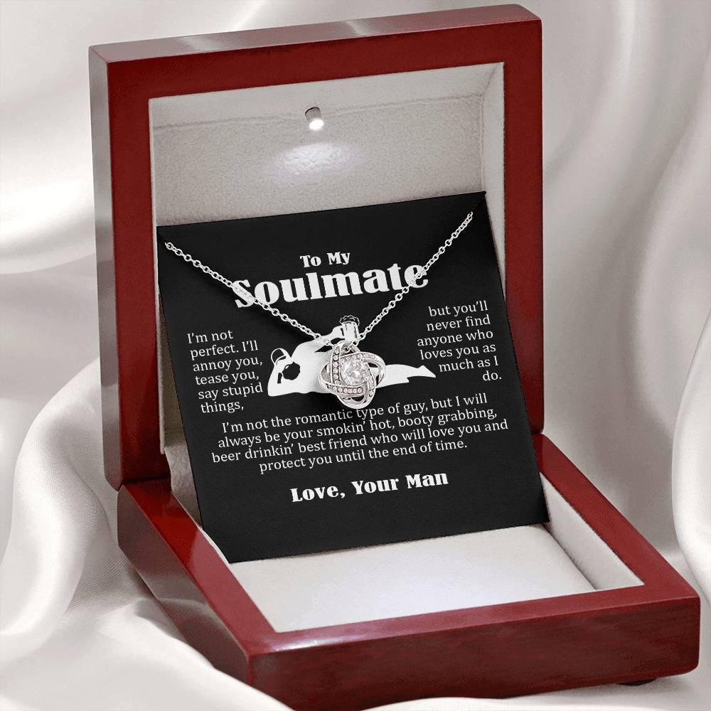To My Soulmate Necklace For Women, Funny Gifts For Girlfriend Wife from Husband