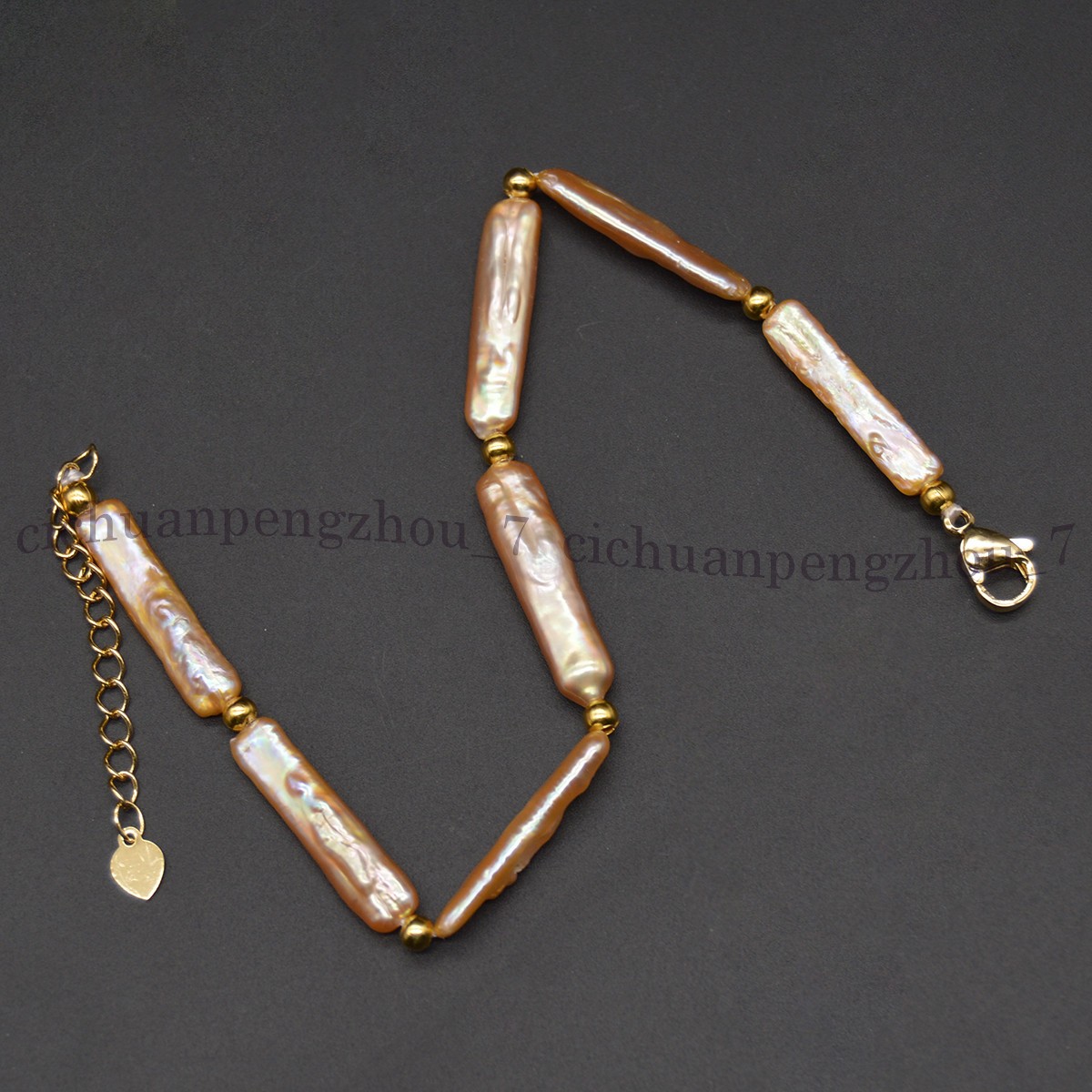 5x24mm Natural Freshwater Pink Rectangle Pearl Necklace Bracelet Earrings