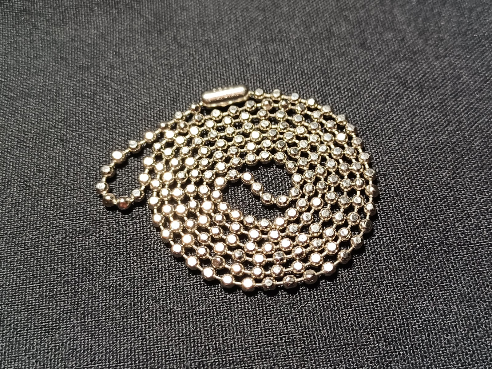Silver NP Steel 2.4mm Flat Ball Bead Military Type Dog Tag Chain USA Necklace