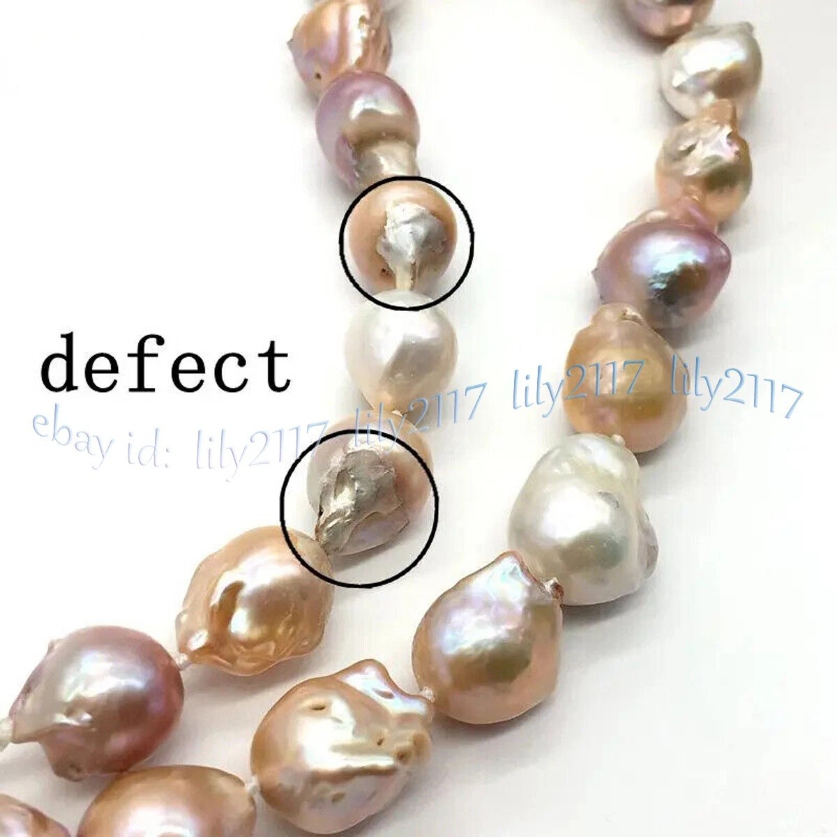 Huge 15-25mm Natural White Pink Purple South Sea Keshi Baroque Pearl Necklace