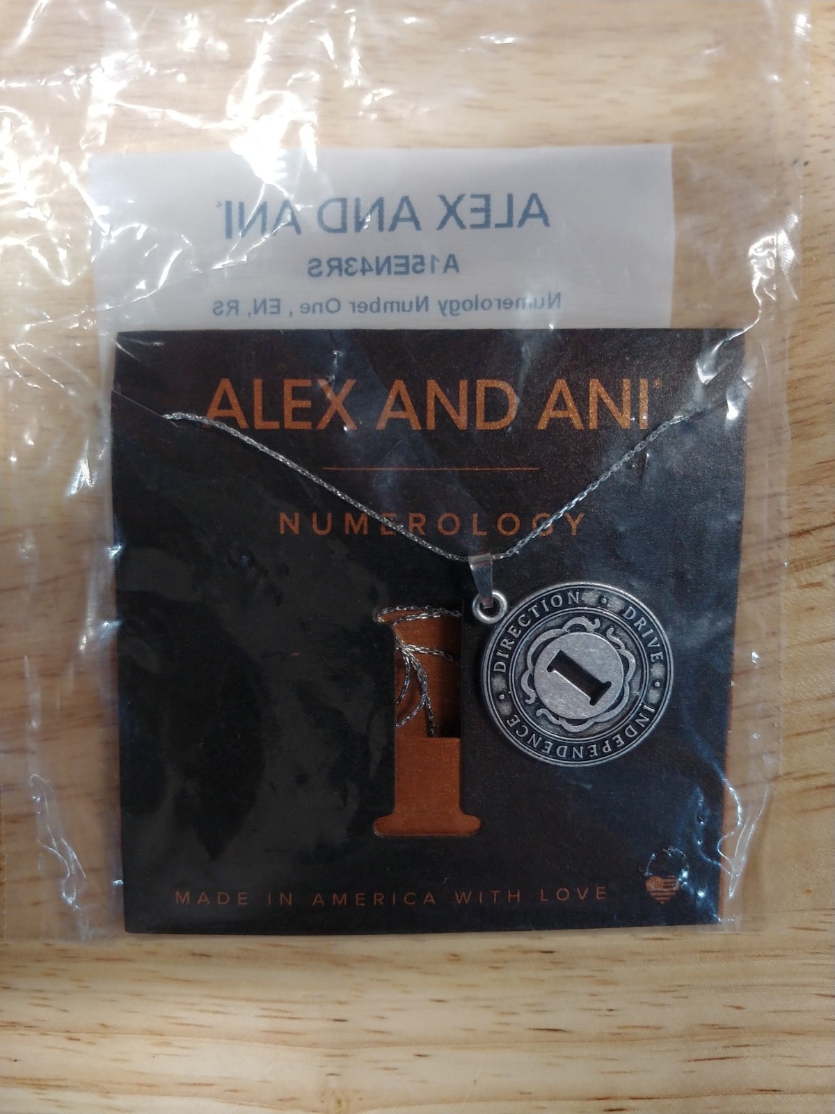 Alex and Ani Necklace Number 1 Numerology Silver Tone, New Sealed