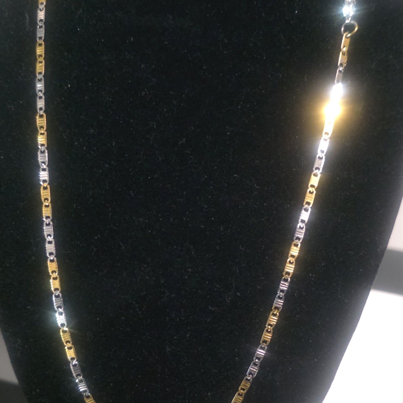 New 18inch Two-Tone Gold Filled Chain Necklace, 2.5mm, Lobster Clasp