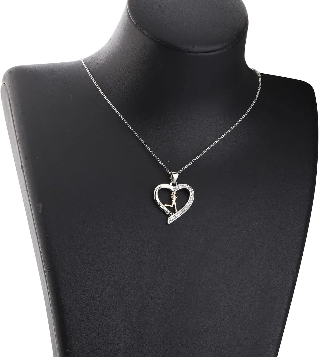 Inspirational Stainless Steel Running Necklace for Women – Adjustable 17+1.97in
