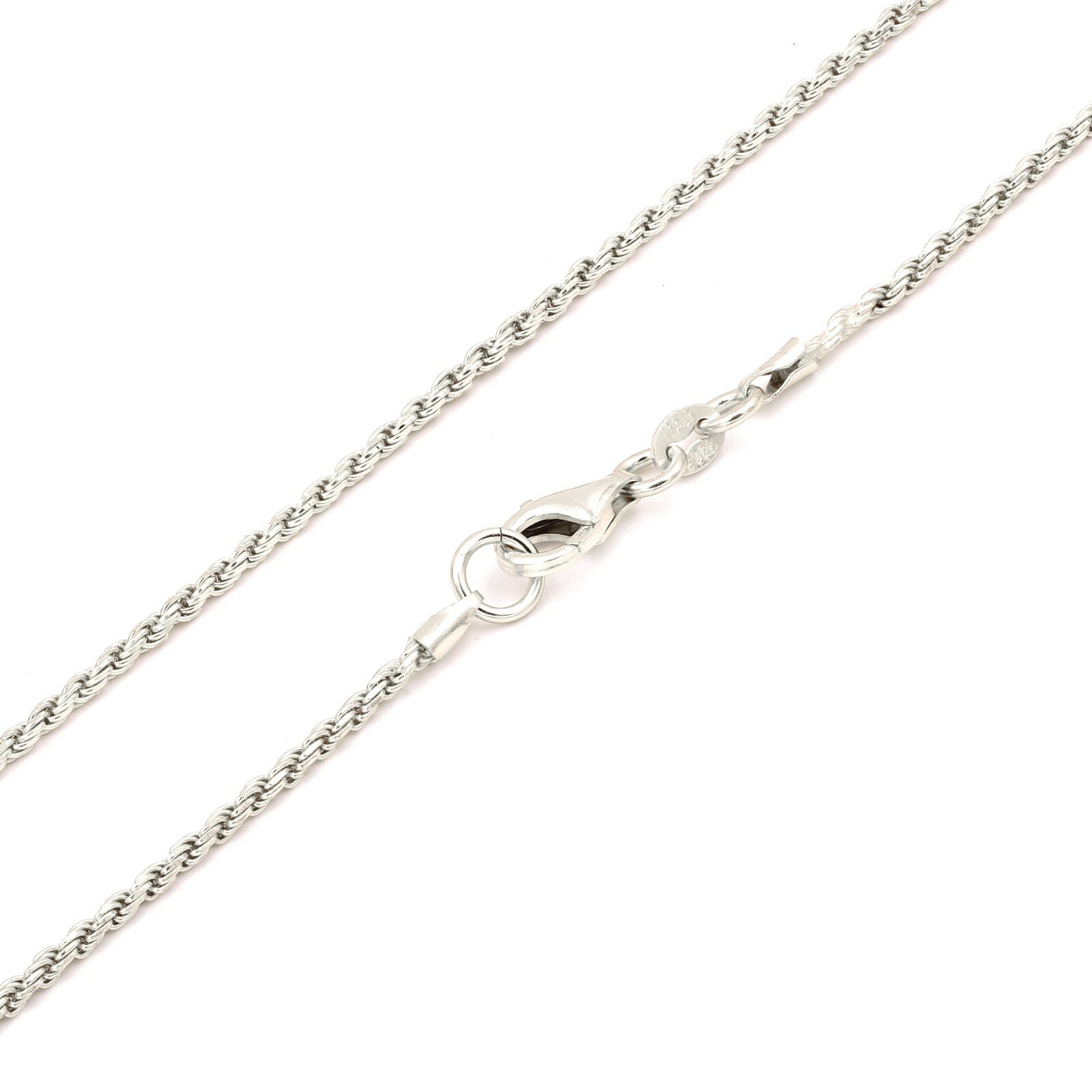 14K Gold/Platinum Plated 925 Sterling Silver Diamond Cut Rope Chain .925 Italy