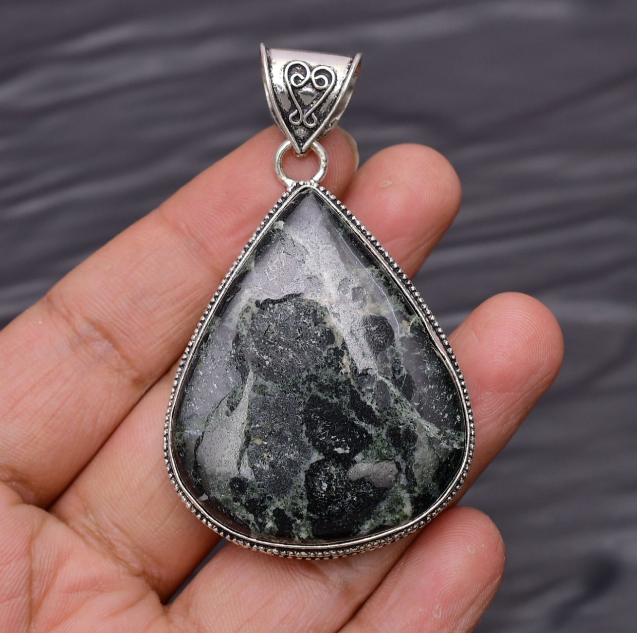 Kambaba Jasper Gemstone 925 Sterling Silver Jewelry Pendant 2.51″