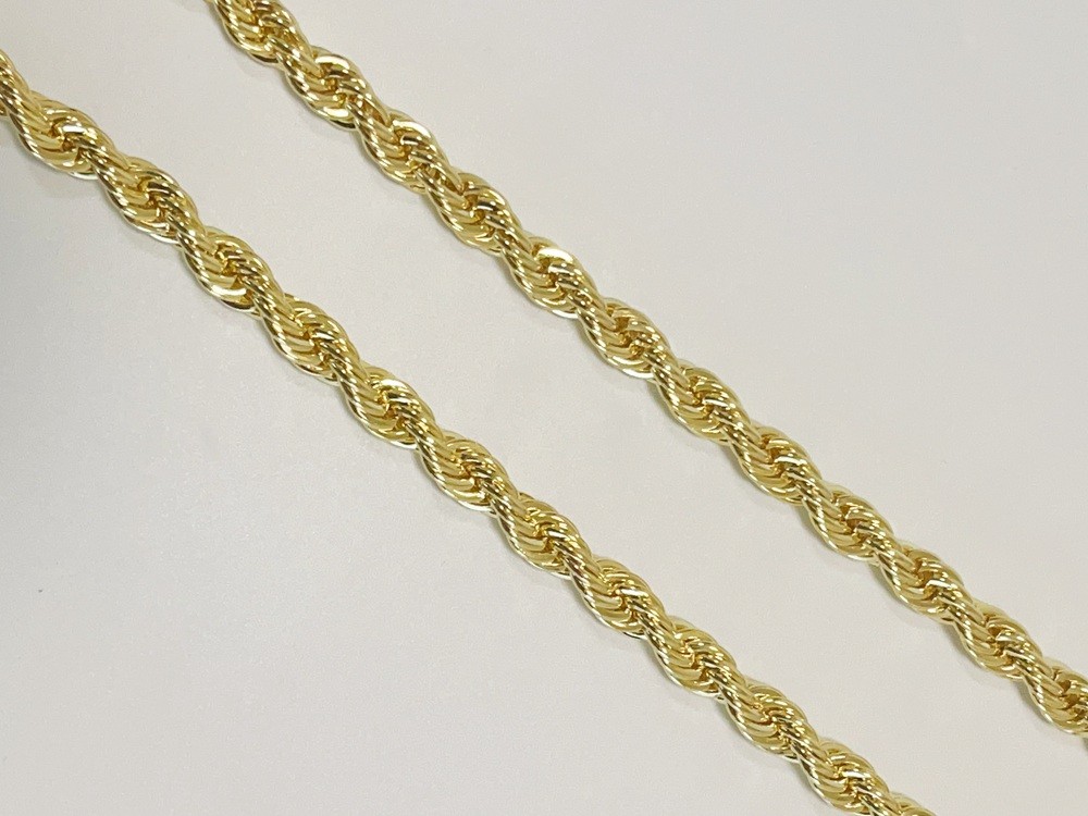 10K Yellow Gold 10mm Laser Diamond Cut Rope Chain Necklace Men Women 22″