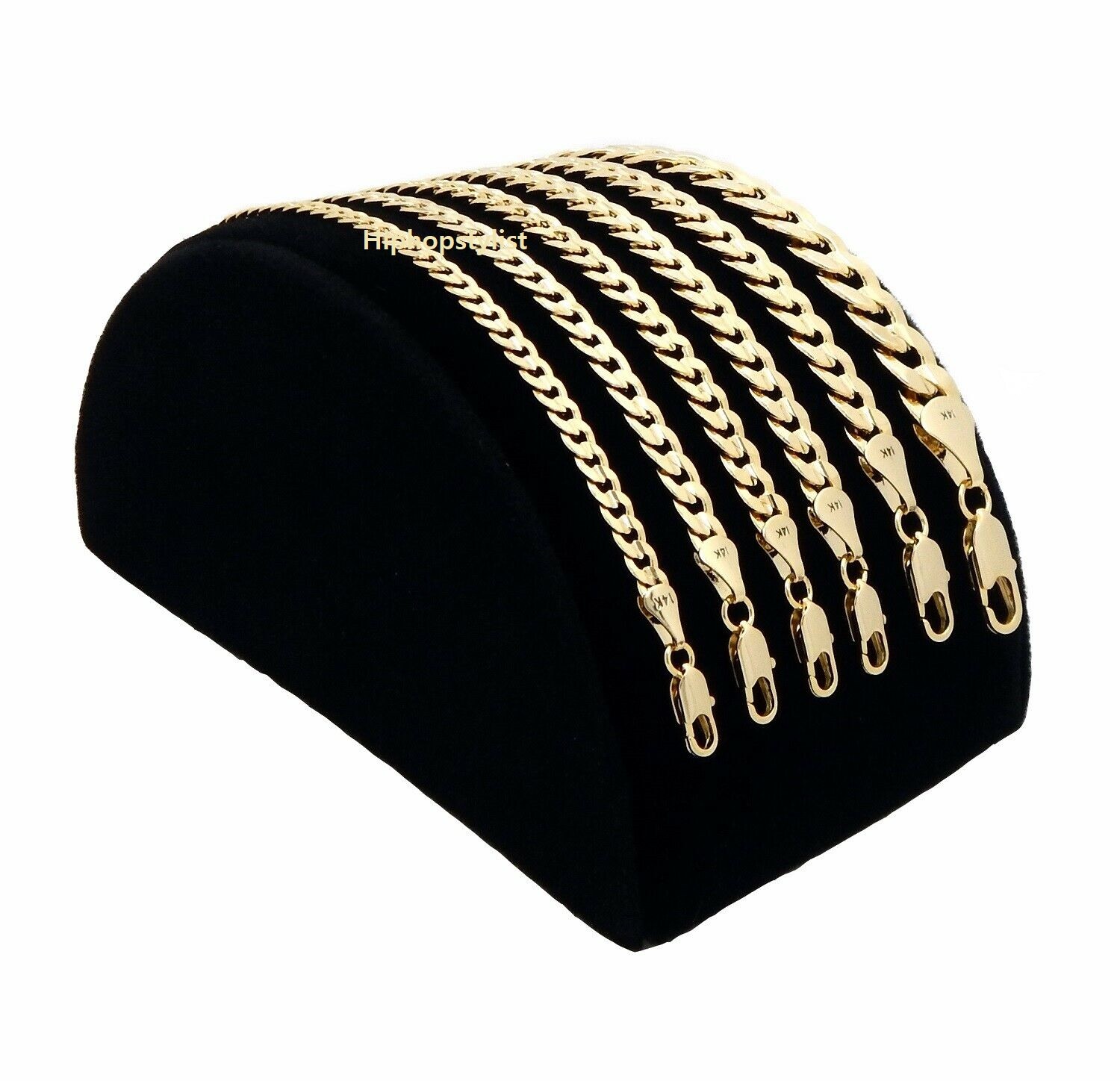 Mens Cuban link Chain 14k Gold Plated 8″ 9″ 20″ 22″ 24″ 30″ Concave Bracelet