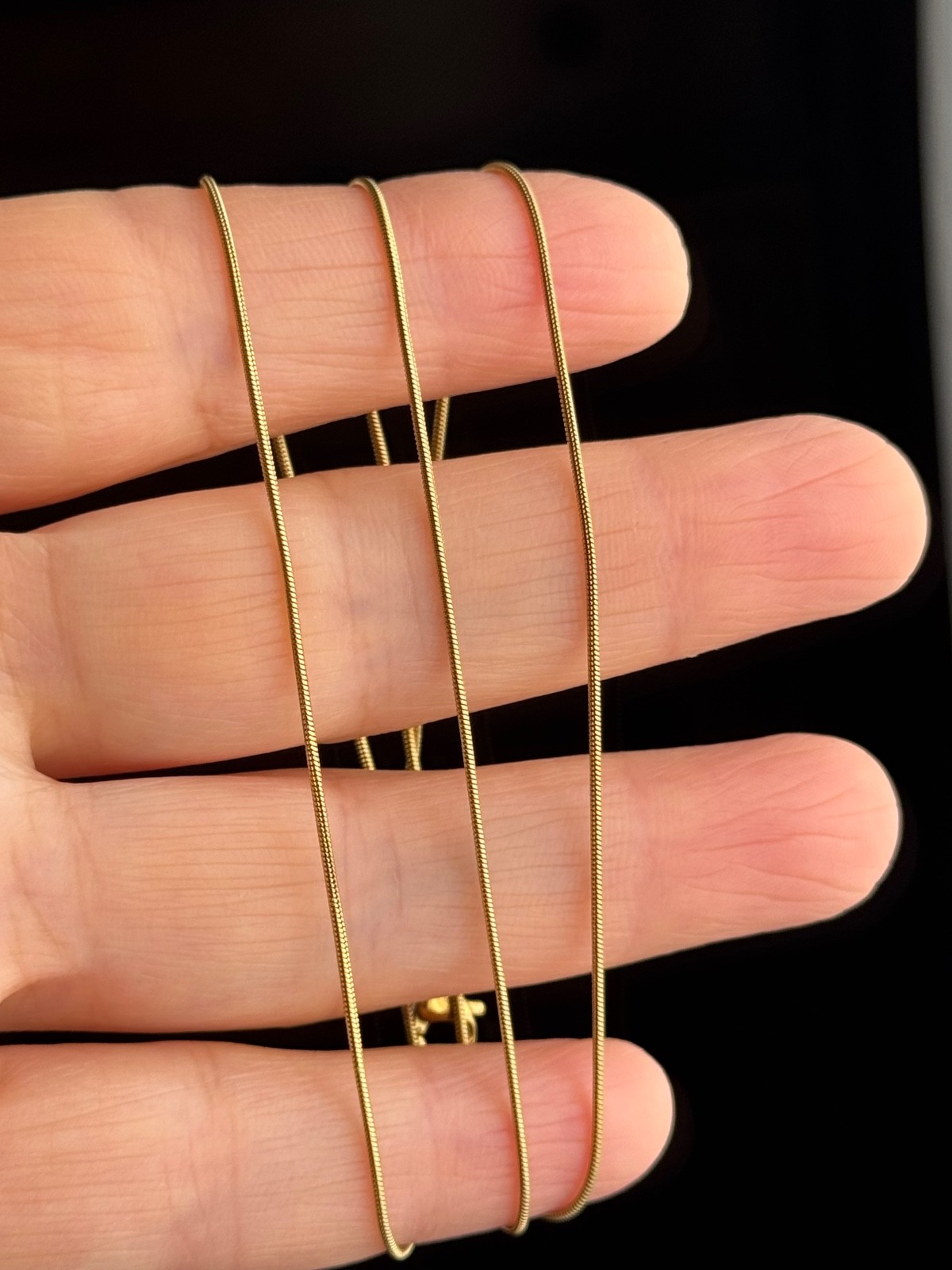 14K Gold Plated Stainless Steel Snake Chain Necklace (1mm, 1.5mm )