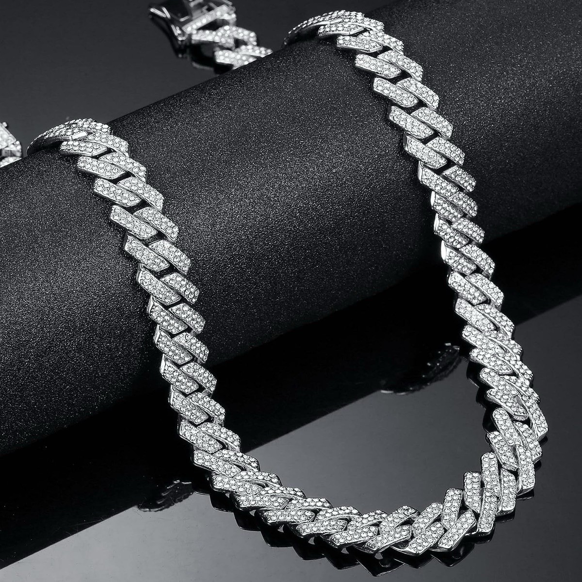 CUBAN CHAIN STAINLESS STEEL 15MM 28INCH FLASHY HIP-HOP BLING CHAIN