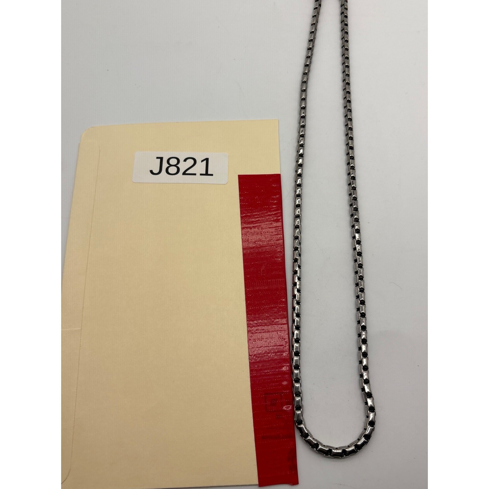 Gunmetal Silver Tone Rounded Box Chain Necklace 28 Inch Lobster Clasp