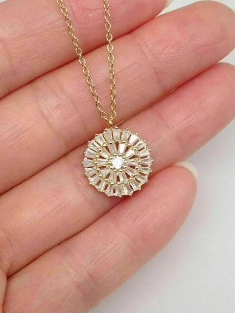 2.50Ct Round Cut Simulated Diamond Stunning Charm Pendant 14K Yellow Gold Plated