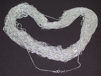 30 pcs 16″ 18″ 20″ Sterling Silver Venetian Box Chains