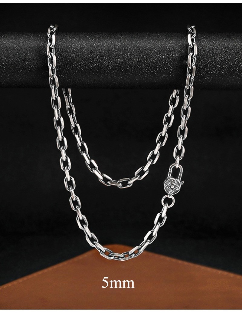 Artisan Cable Link Chainx Heavyweight Men & Women Necklace S925 Sterling Silver