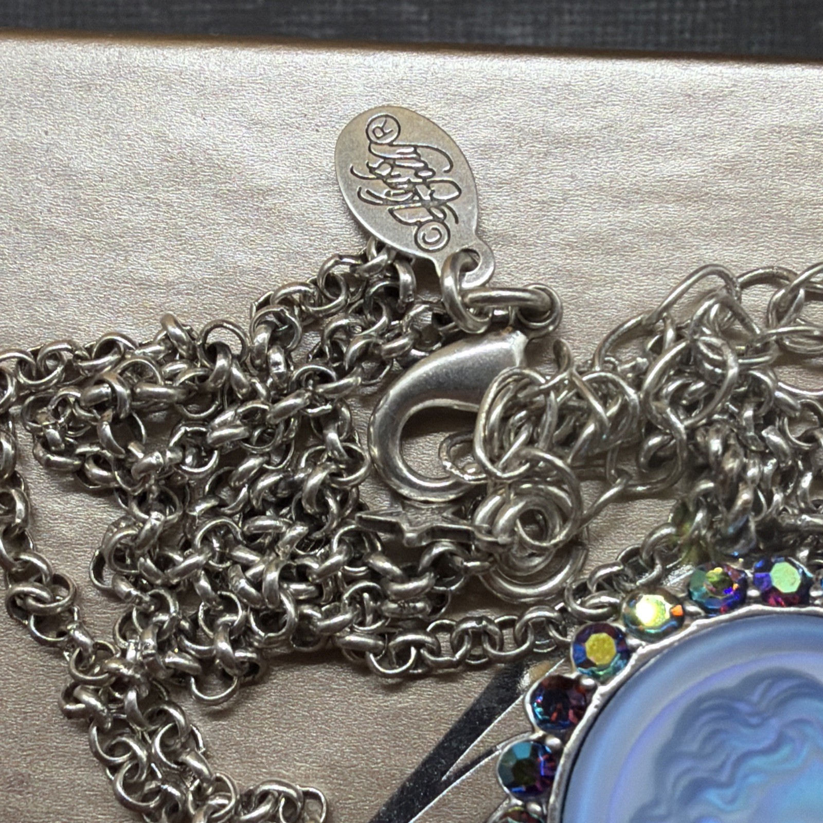 BEAUTIFUL Kirk’s Folly Rainbow Bridge Dream Angel Drop Necklace W/Box! 17-20”!