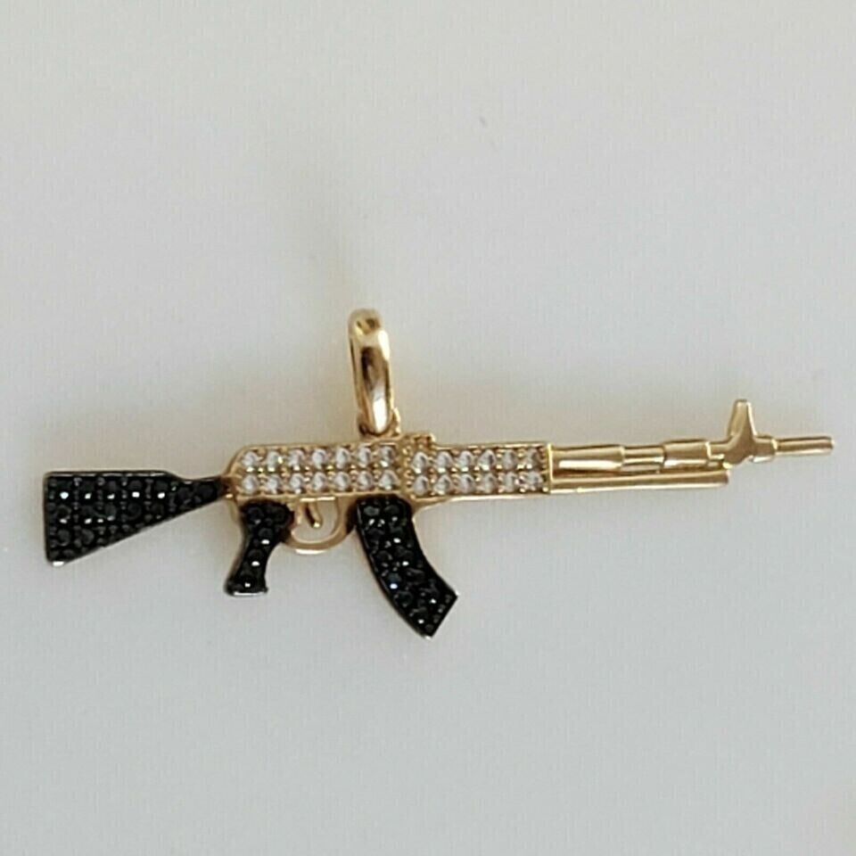 1.80Ct Round Cut Simulated Diamond Ankh Cross Pendant In 14k Yellow Gold Plated