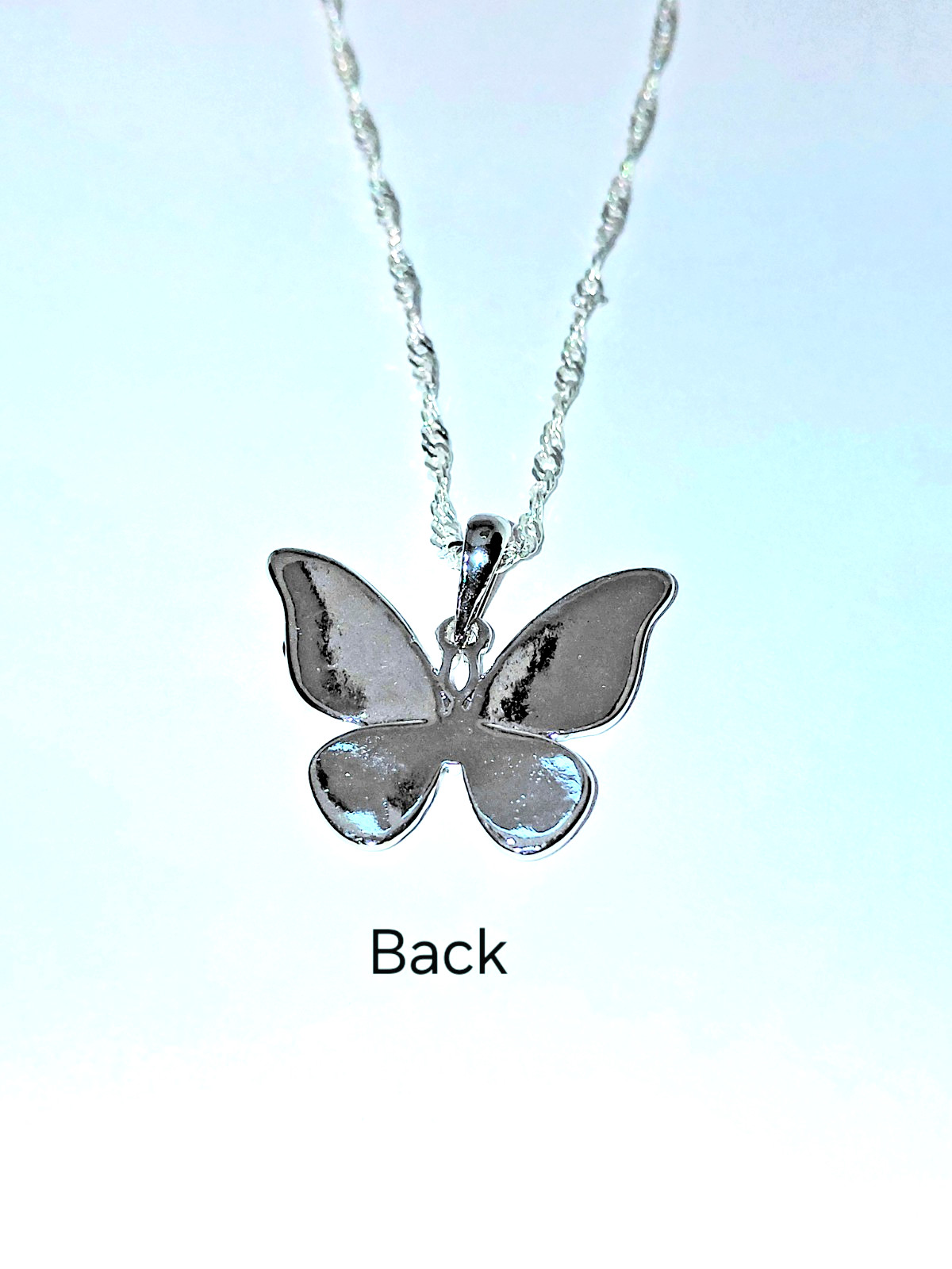 Stainless Steel Floral Butterfly Necklace