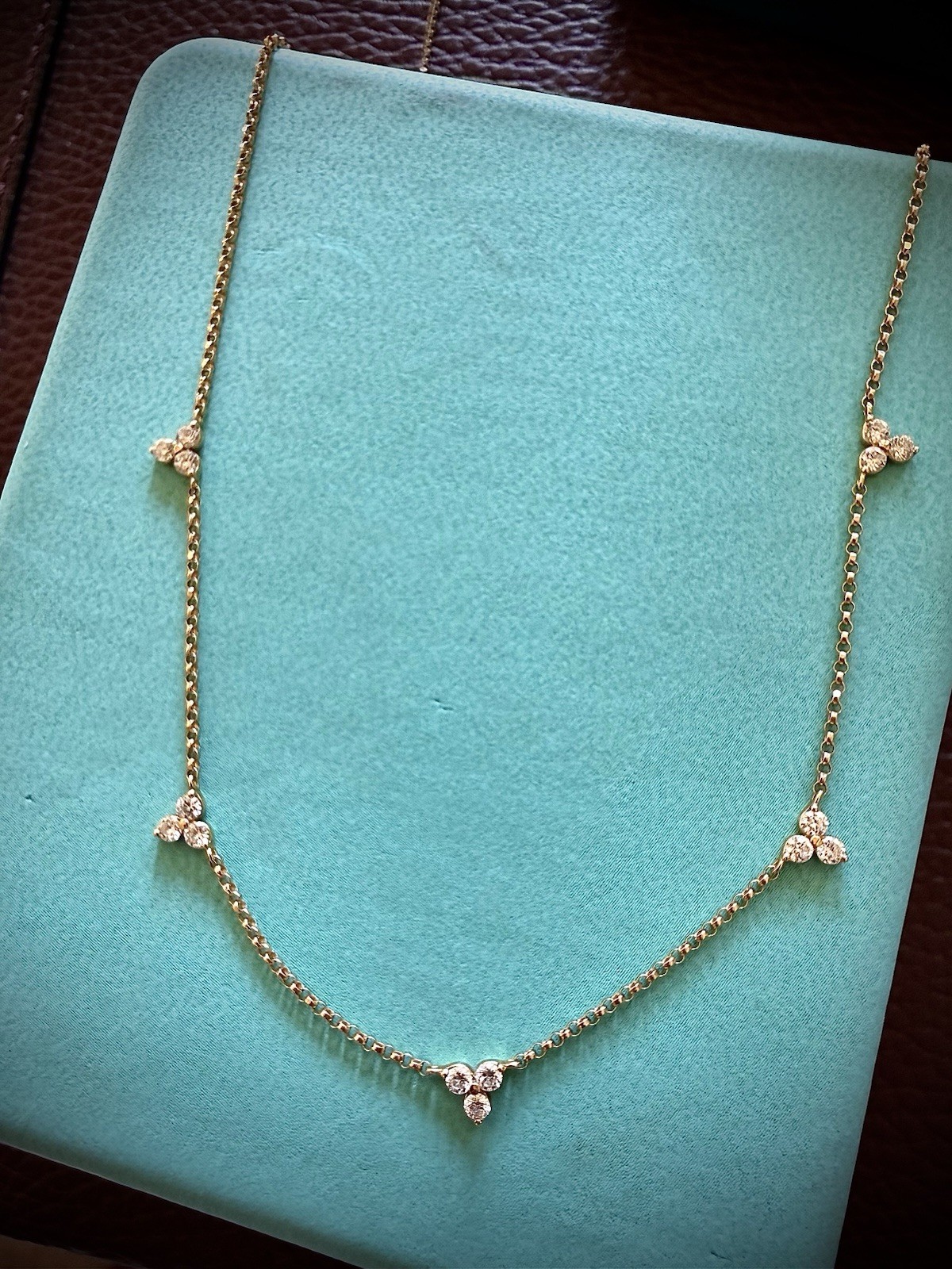 Roberto Coin 18K Yellow Gold Diamond 5-Station Necklace 0.45ctw Ruby Clasp