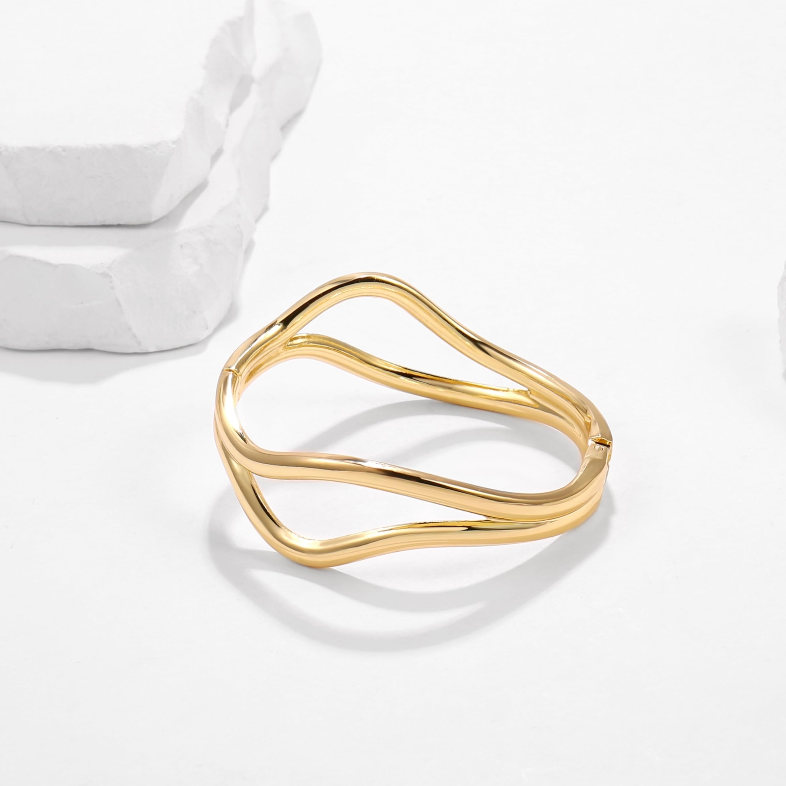 Elegance 11 designs Chunky Gold Bangle Bracelet For Women Trendy Hinged Cuff …