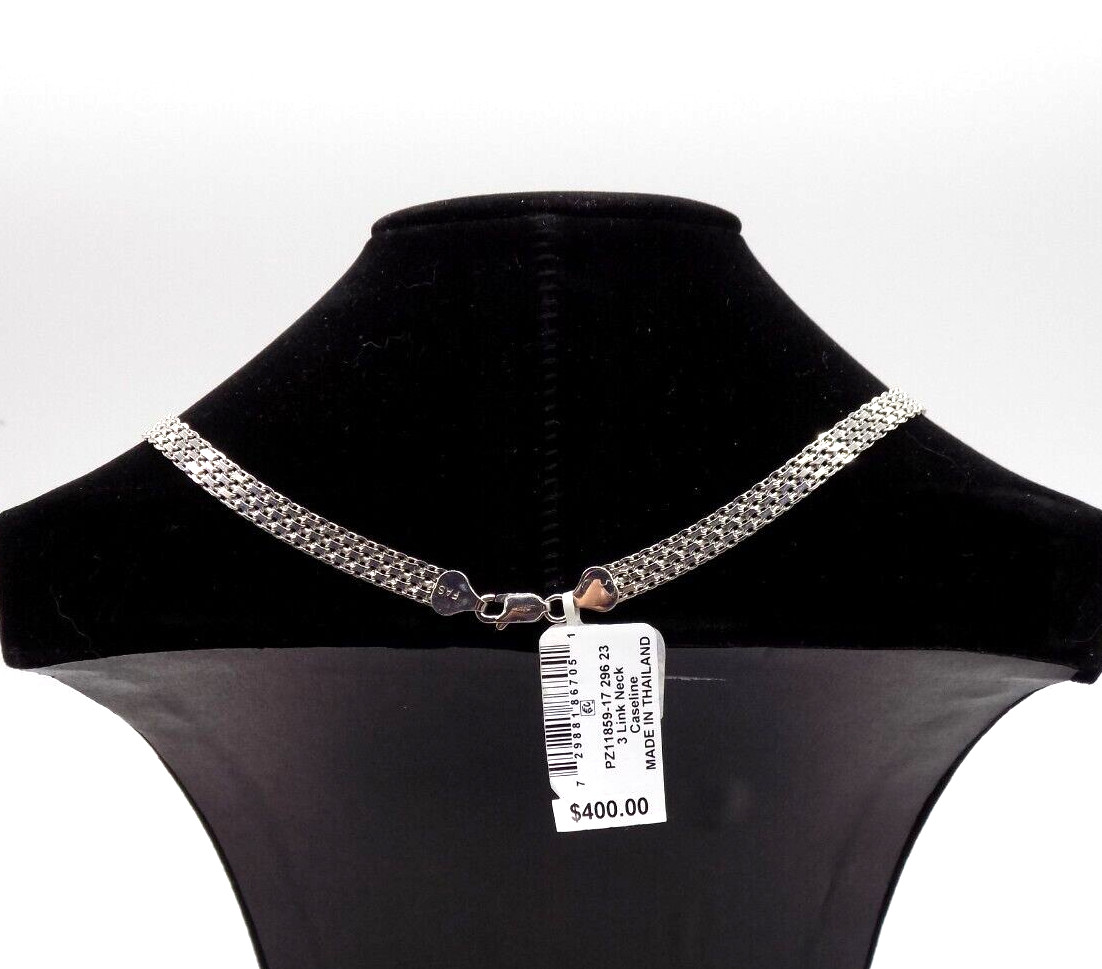Cubic Zirconia Necklace 925 Sterling Silver Mesh White Colorless Circle Pendant