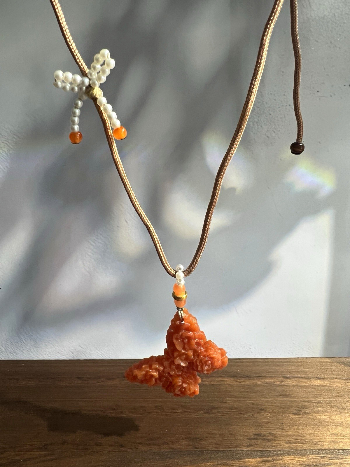 Natural sleeve jade butterfly necklace