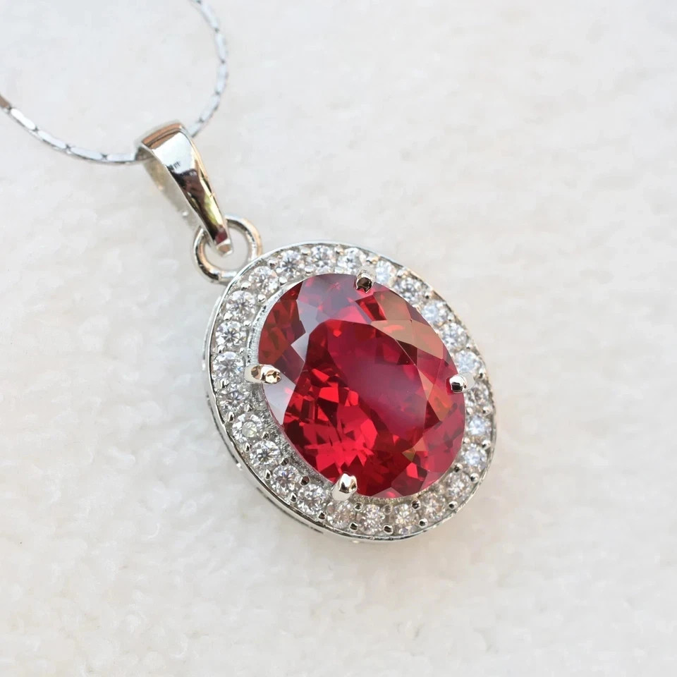 Natural 26 Ct Red Ruby Gemstone- 925 Silver Jewelry Pendant With Sliver Chain