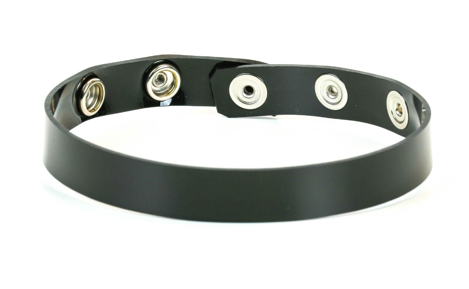 Black Vinyl PVC Plain Arm Band 3 Snap Fetish BDSM Punk Goth Fetish Choker
