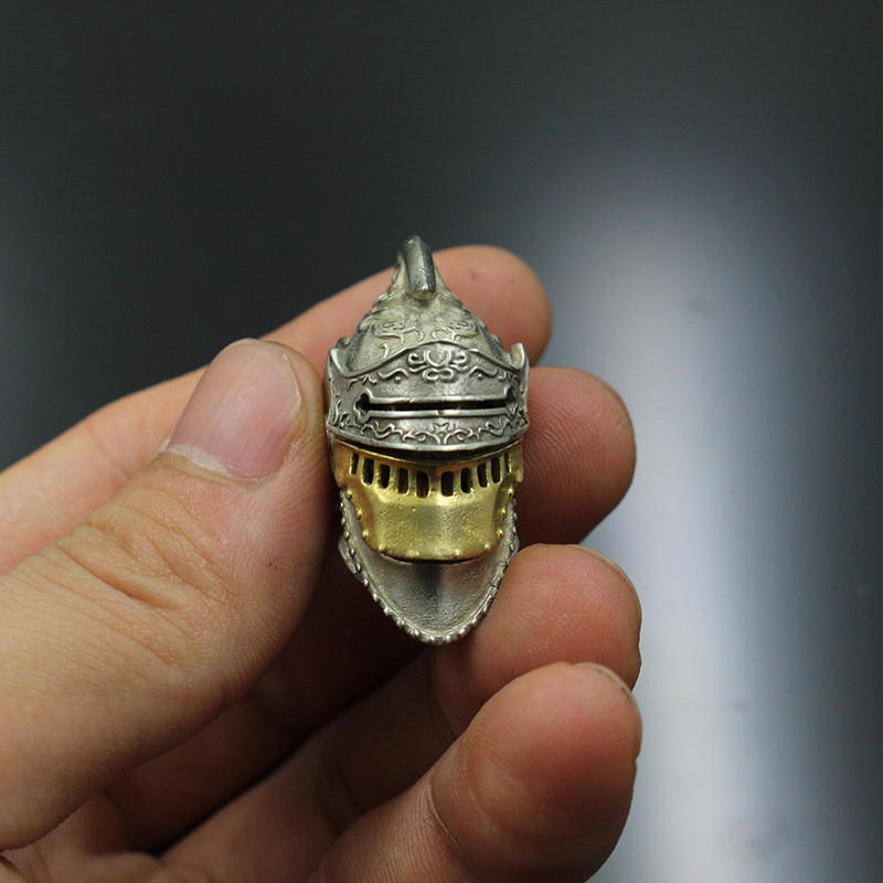 Copper Roman Knight Warrior Helmet Pendant Retro Jewelry Accessories