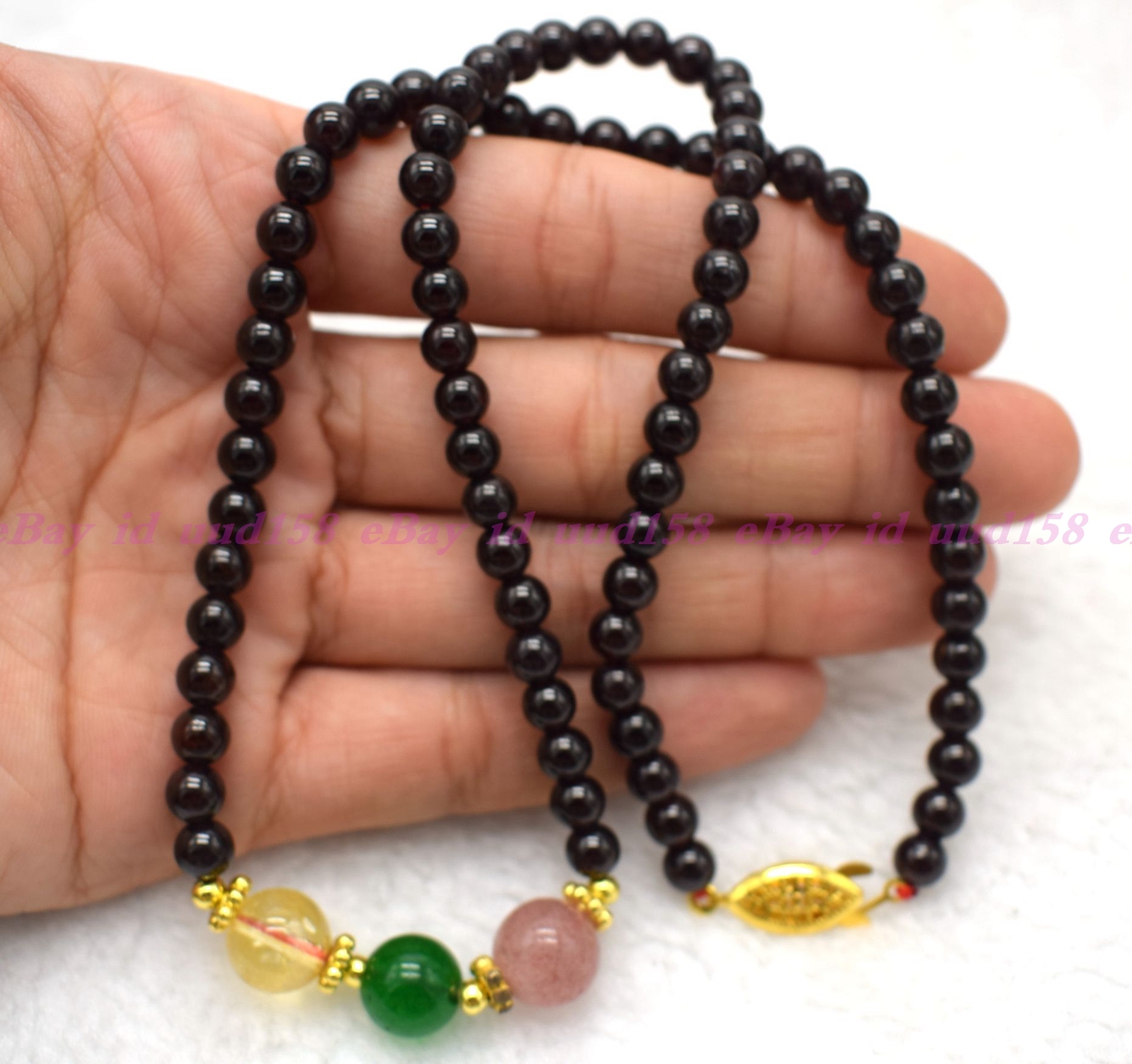 Genuine Natural 6mm Brazil Dark Red Garnet Round Gemstone Beads Necklace 18″