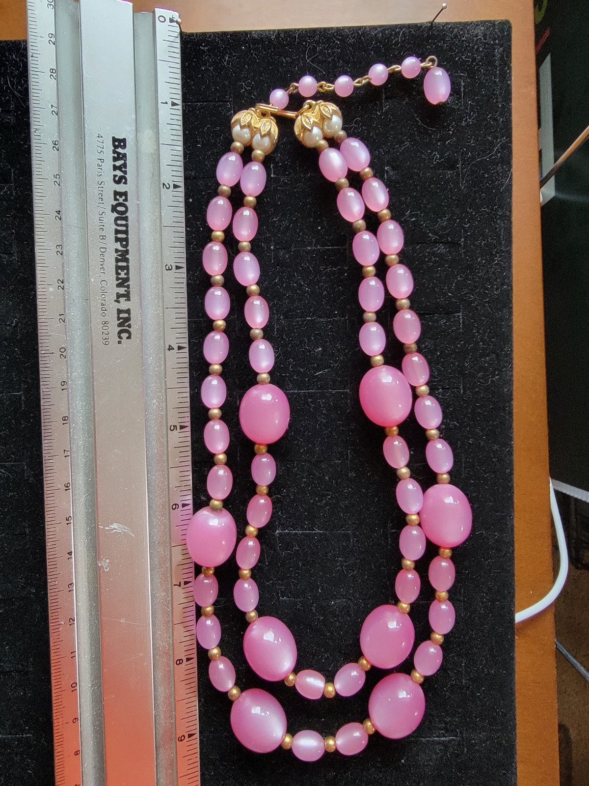 Pink And Gold Beaded Necklace