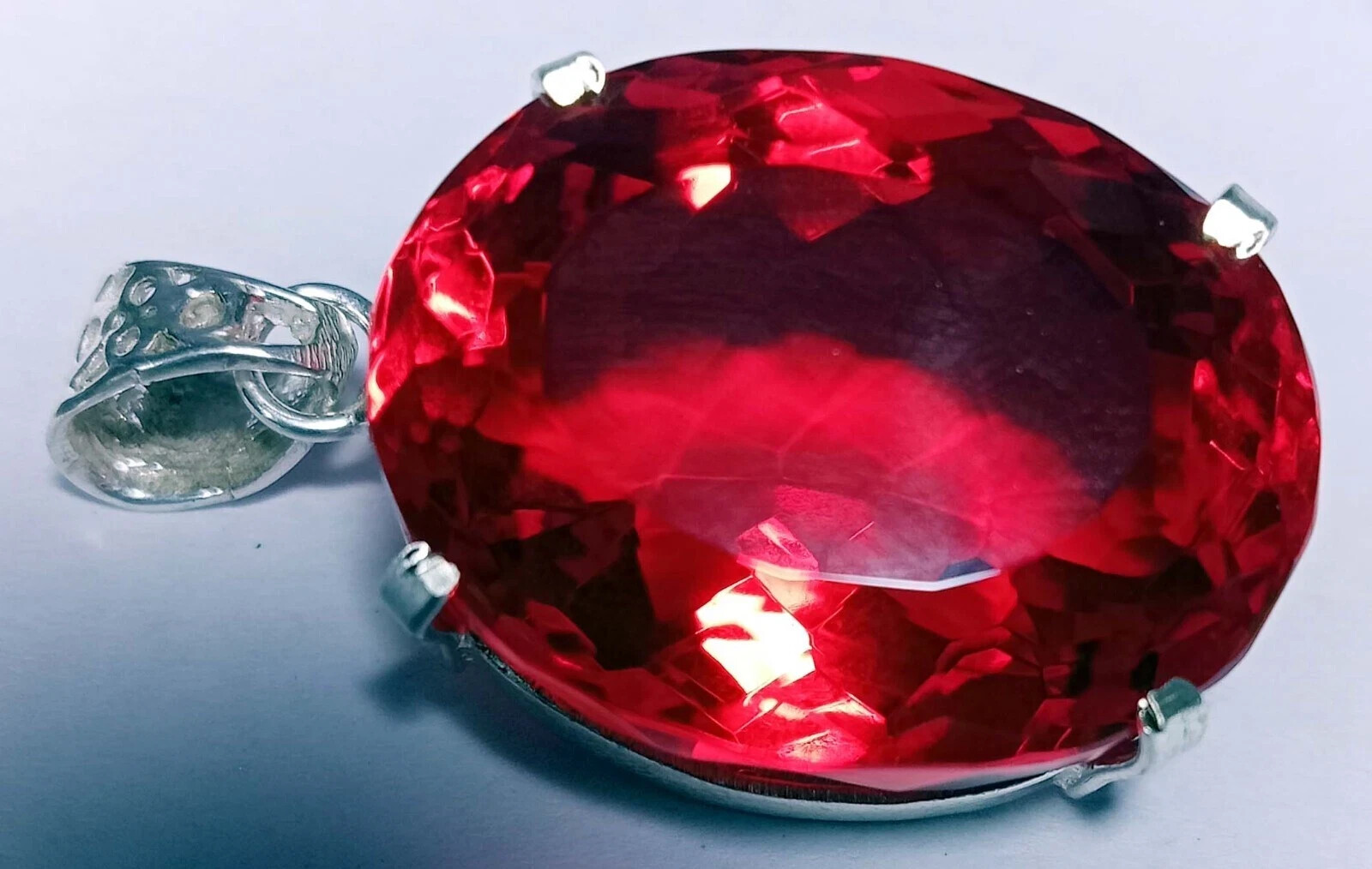 Oval Cut 112-114 Ct Pendant Red Topaz Locket Natural Gemstone Certified PD059