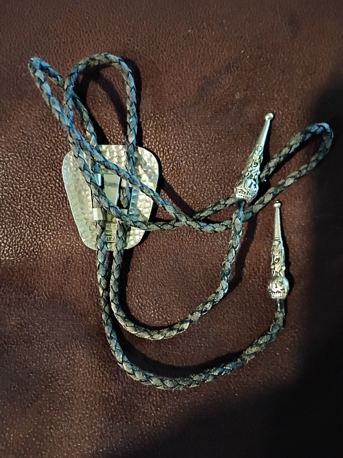 Vintage SSI Handcrafted in USA Bolo Tie with inlay End Of The Trail