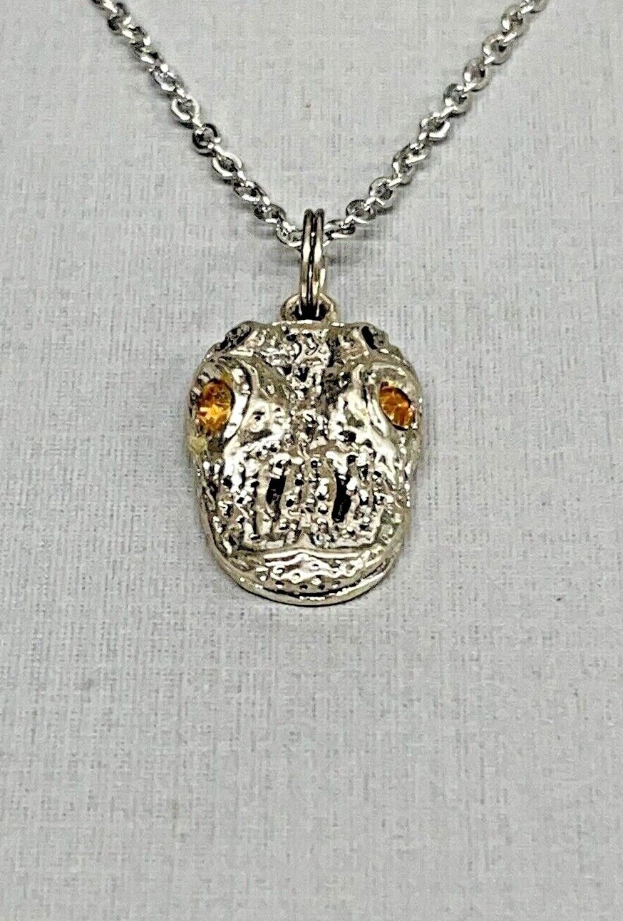 Alligator Gator Silver Sea Life Necklace 18” Stainless Coastal Jewelry NEW