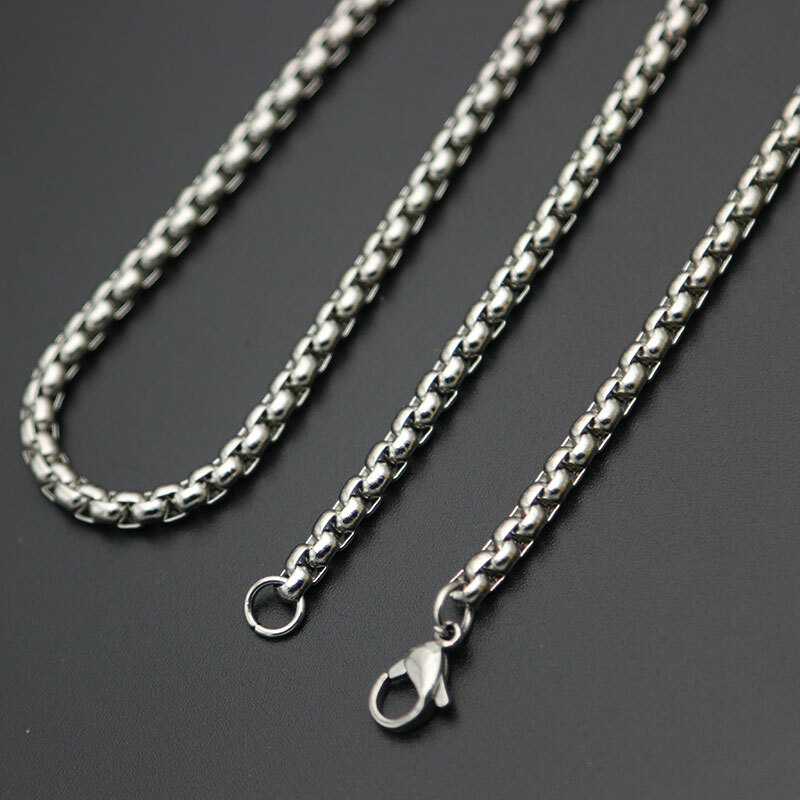 Stainless Steel 19.68 (50cm) Inch 3 mm rounded Box Neck Chain Necklace