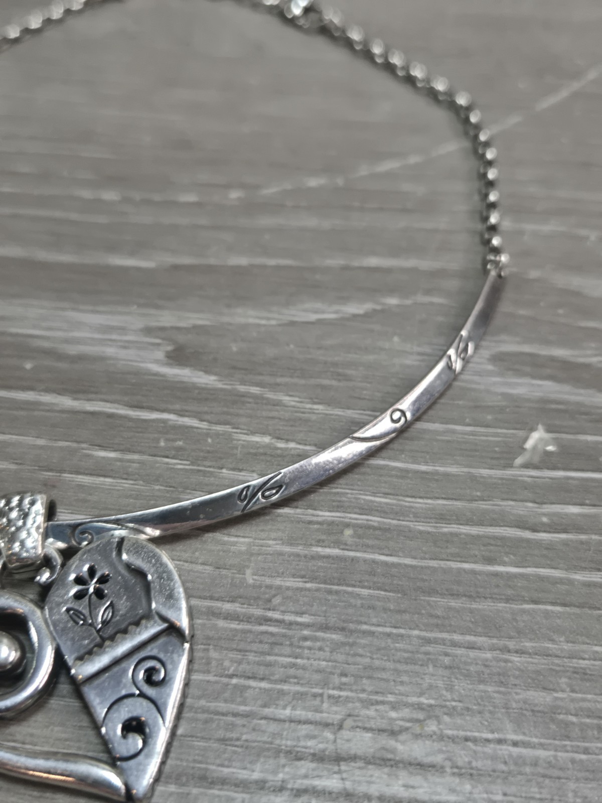 Brighton Pablos Passion Two tone Copper Silver Reversible Heart Chocker Necklace