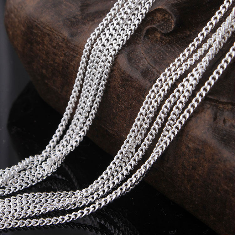 Wholesale 10pcs 925 Sterling Solid Silver Plated 2mm Curb Chain Necklace 16″-30″