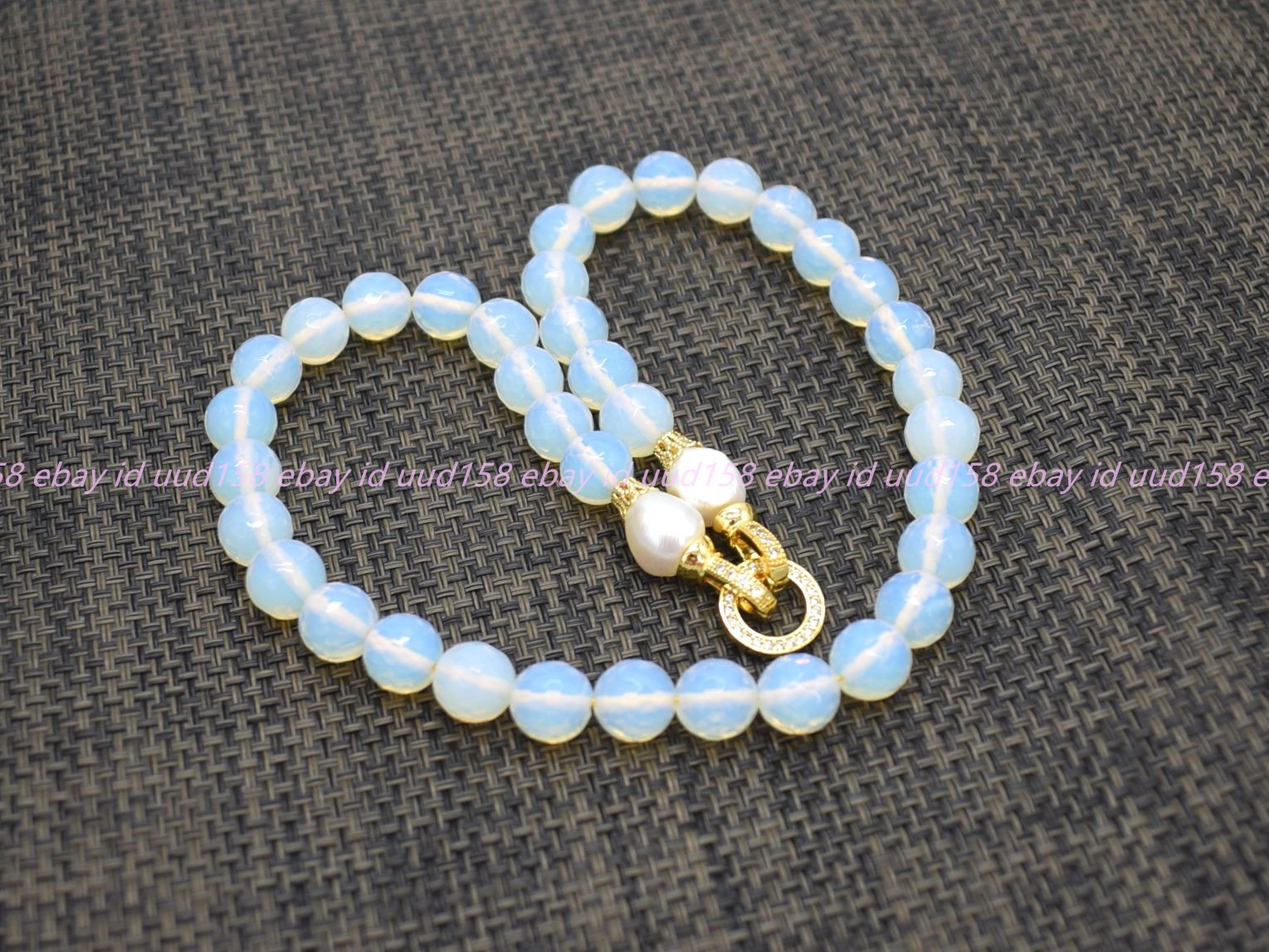 Natural 8/10/12mm Faceted Transparent Opal Gemstone Beads Necklace 16-28in