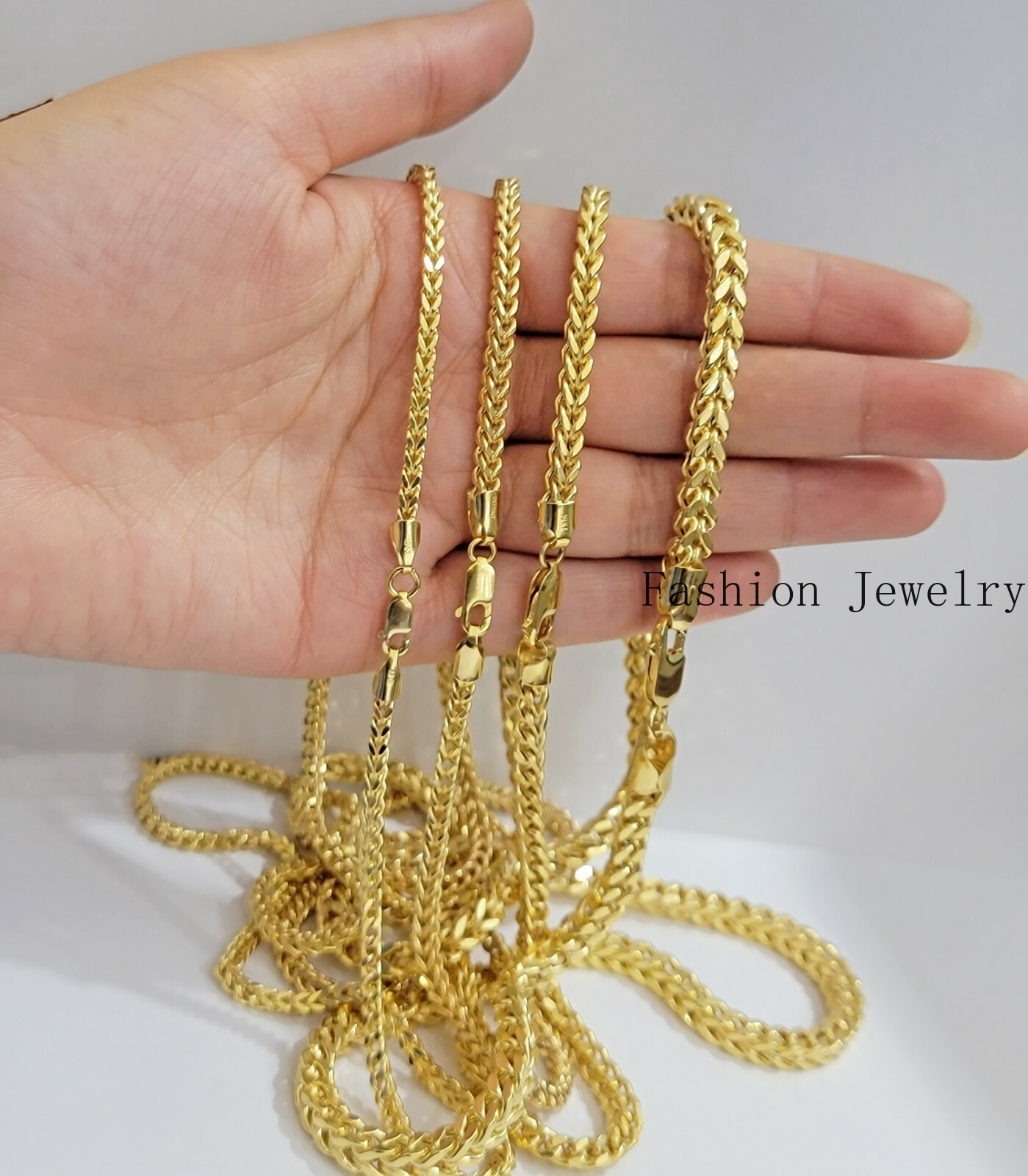Real 10k Gold Chain Franco Mens Necklace 20″-28″ Inch 3mm-5mm 10kt Yellow,STRONG